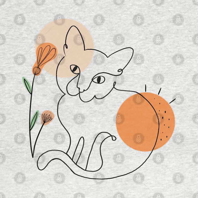 PEACHY CAT LINE ART by tizicav